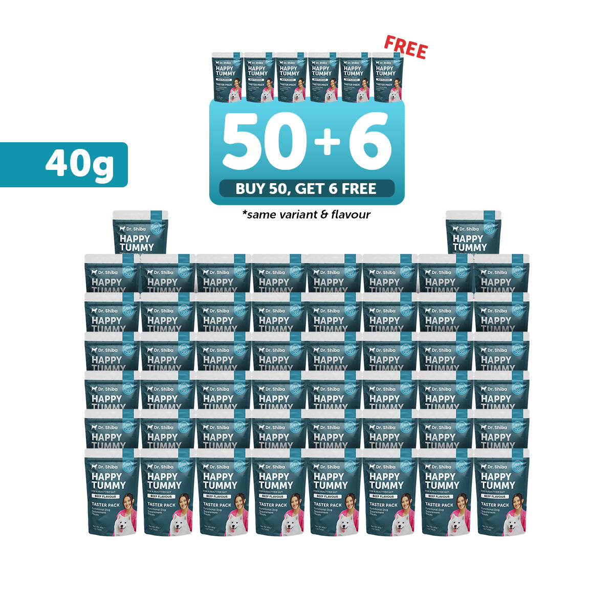 50+6 Promo: Dr. Shiba Happy Tummy - Beef (40 g)