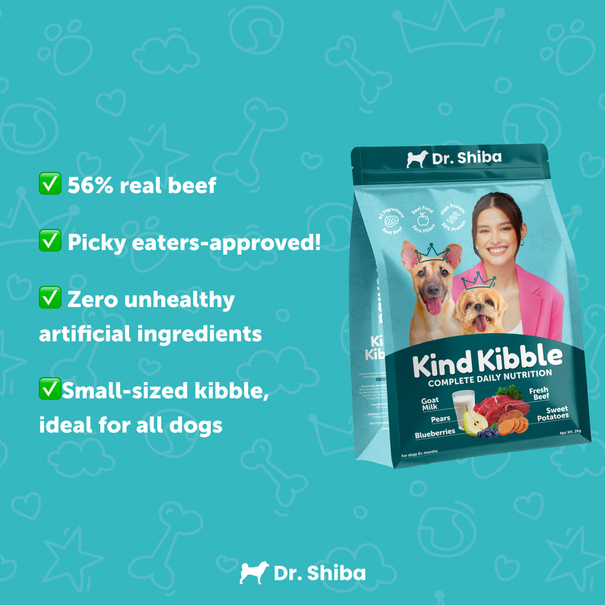 8kg Dr. Shiba's Kind Kibble - Balanced & Complete Daily Nutrition for Dogs