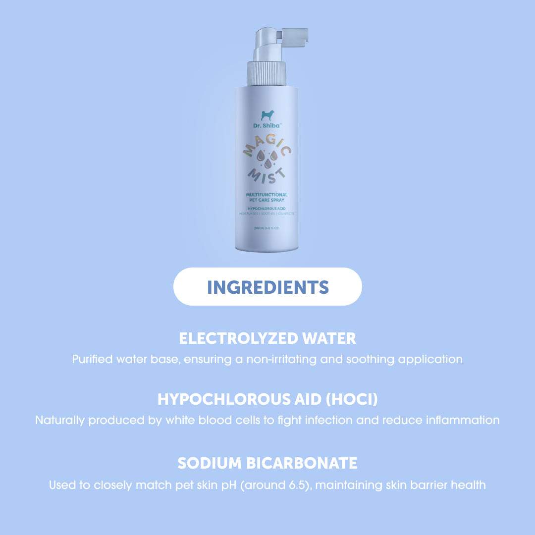 Dr. Shiba Magic Mist for Dogs & Cats - Hypochlorous Acid | Multifunctional Pet Care Spray