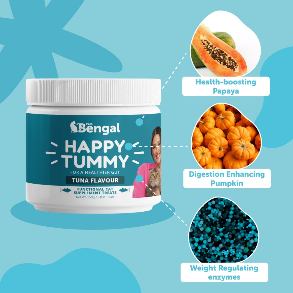 Happy Tummy - Probiotic Cat Supplement Treats For A Healthy Gut